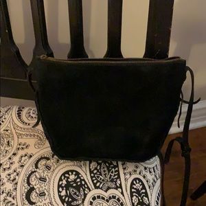 Black suede Madewell crossbody purse